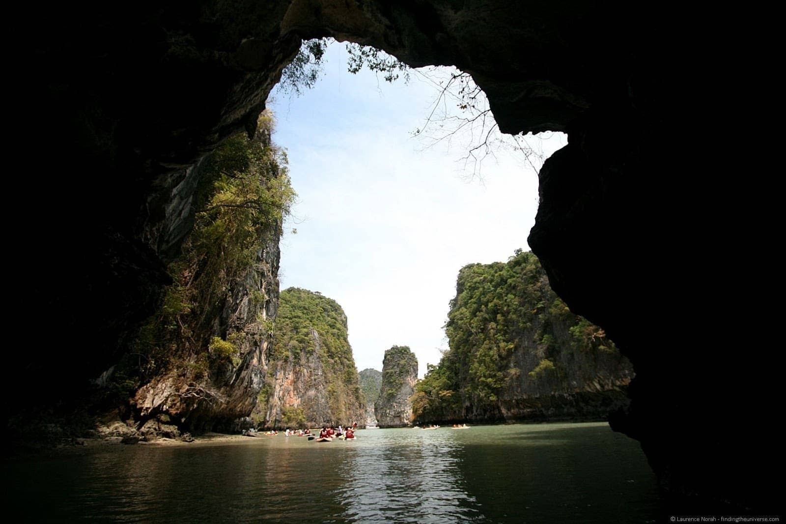 Canoeing through cave Phang Nga Thailand