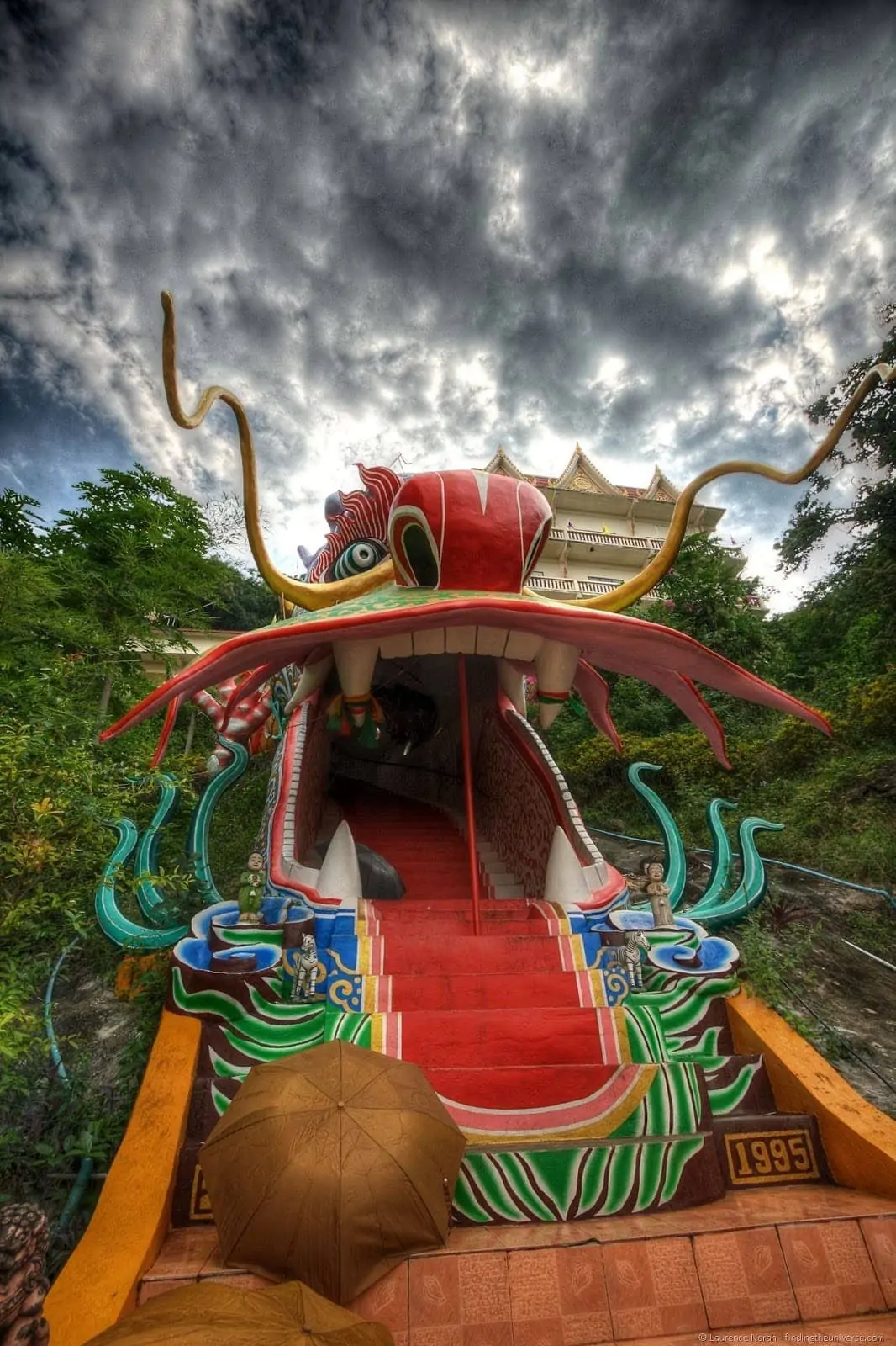 Dragon staircase Wat Ban Tham Thailand Kanchanaburi final