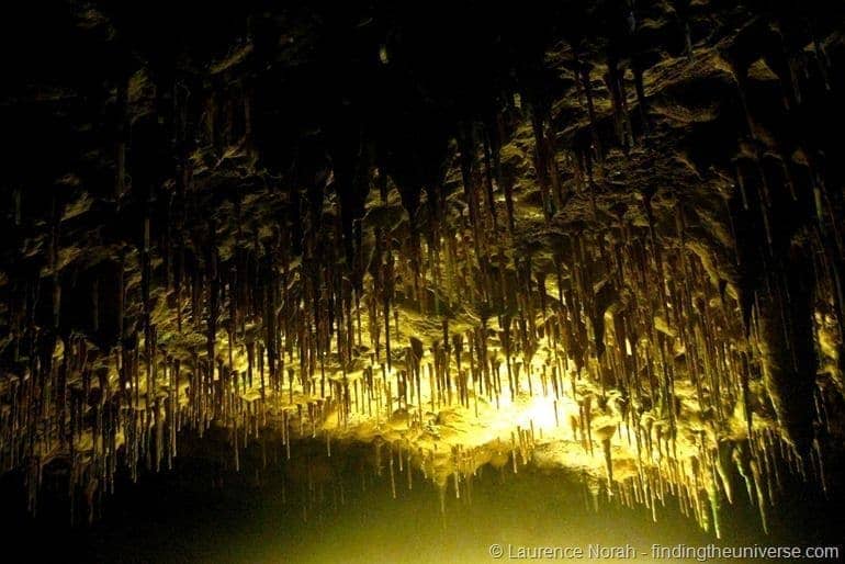 Stalactites cave Thailand Le Khaokob yellow