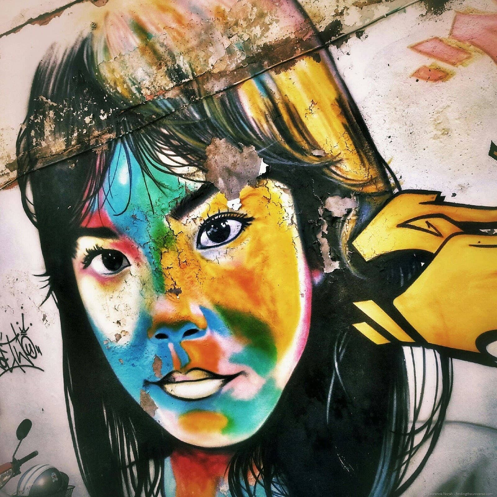 Street art girl Phuket town Thailand