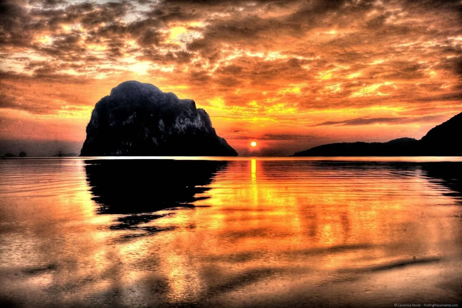 Sunset pak meng beach trang thailand