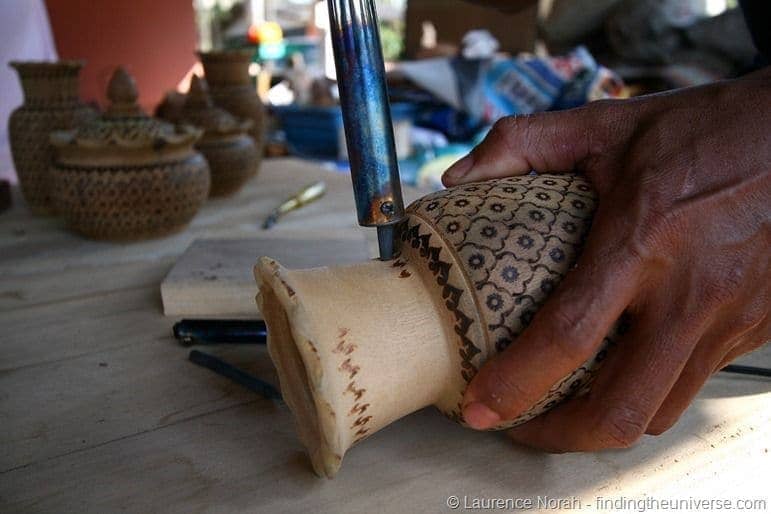 Taro wood carving Trang Thailand hand