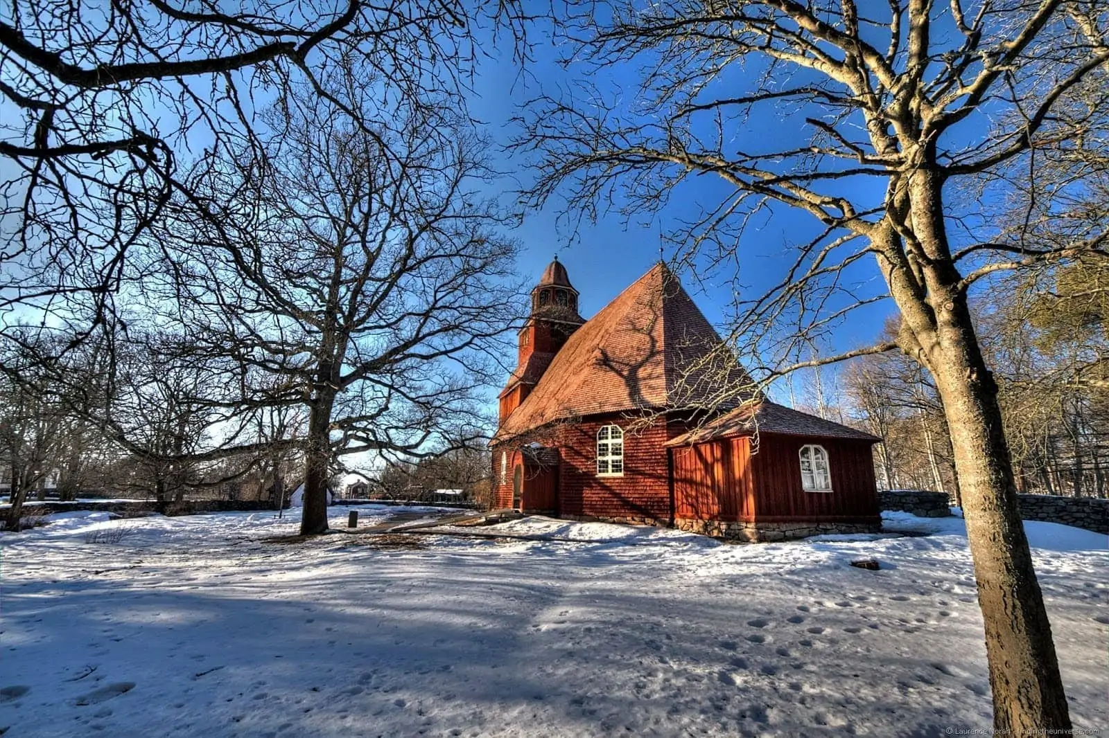 Red church Stockholm wooden Skansen