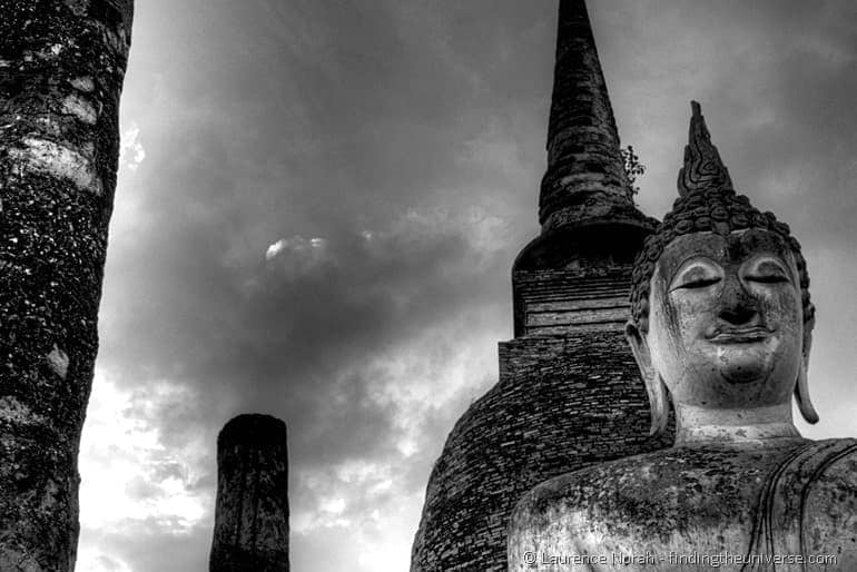 Buddha black and white Sukhothai
