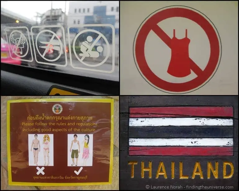 Thailand rules clothing sign Thailand rules clothing sign