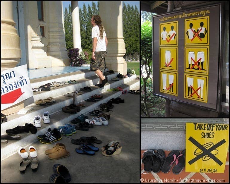 Thailand rules shoes sign