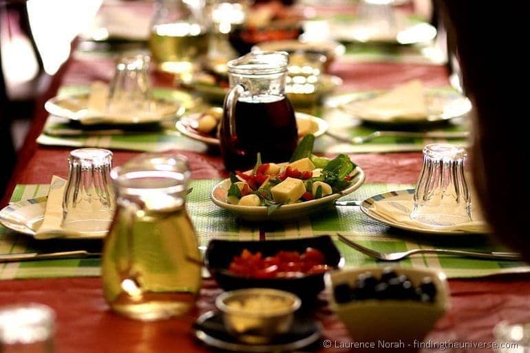 italian food table