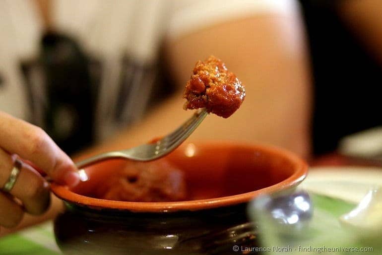 meatball in tomato sauce on a plate