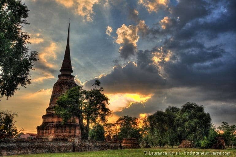 Ayutthaya sunset HDR wat