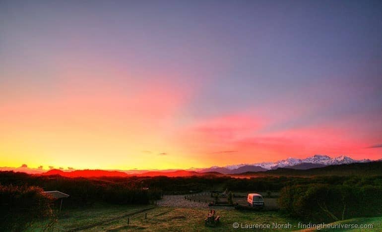 Sunrise campsite New Zealand_