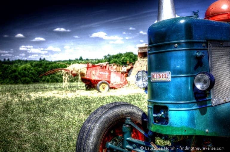 Diesel field marshal tractor field hay