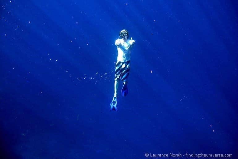 Laurence snorkelling