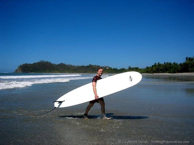Laurence surfboard beach Costa Rica
