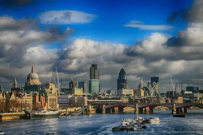 London skyline at dusk, one of the best cities to visit in England