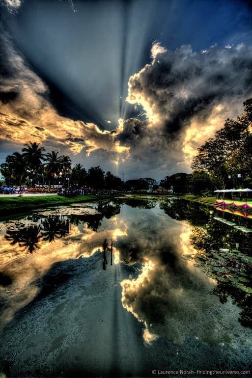 Sunset in Sukhothai clouds