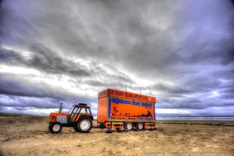 Surf tractor Inch beach Ireland