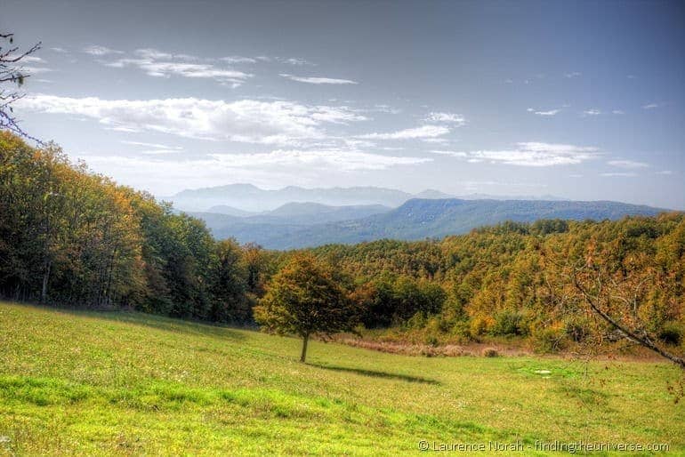 Autumnal colours Molise Italy tree field mountains