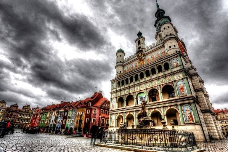 Things to do in Poznan - Poznan city square and town hall clouds