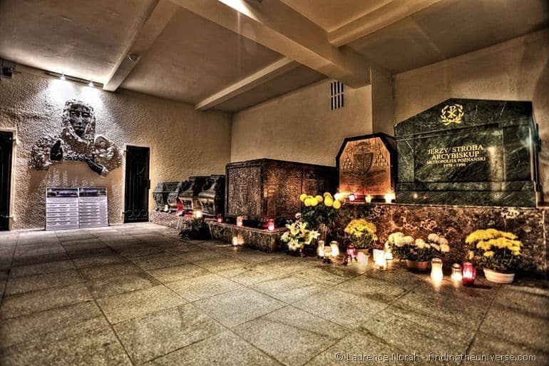 bishops coffins in cathedral crypt Poznan PPS