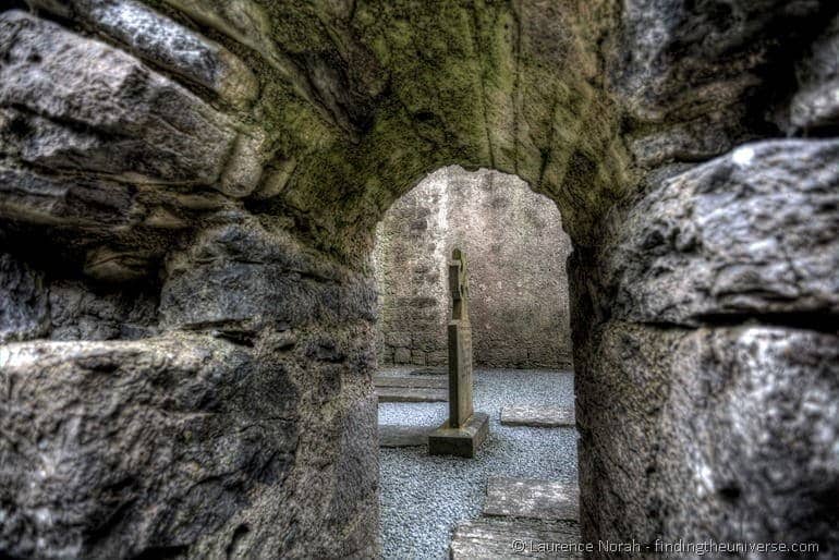 Celtic cross ruined abbey ireland