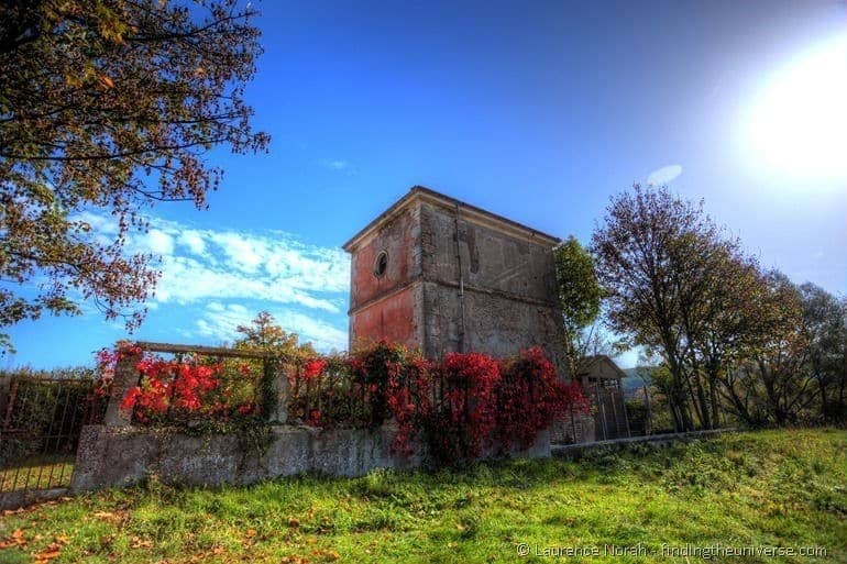 Colourful leaf autumn house Molise Italy