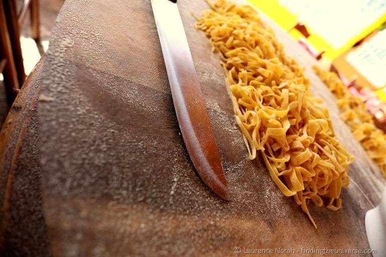 Fresh pasta being made with knife Molise Italy