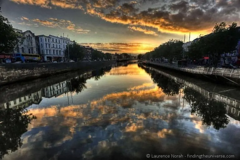 Sunset river Liffey Sunset river Liffey