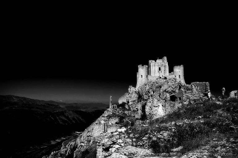 Castle abruzzo italy black and white