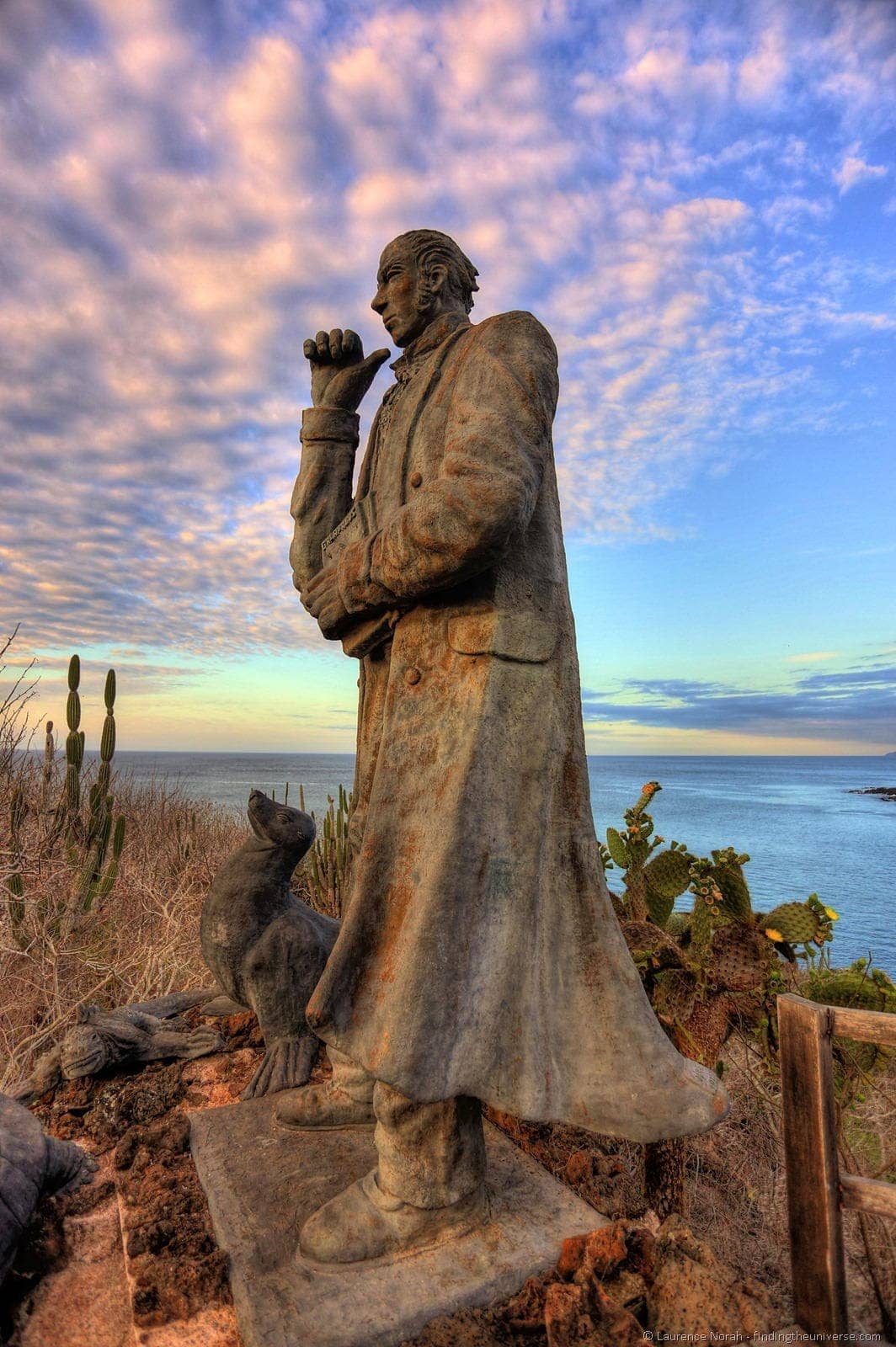 Darwin statue san cristobal galapagos