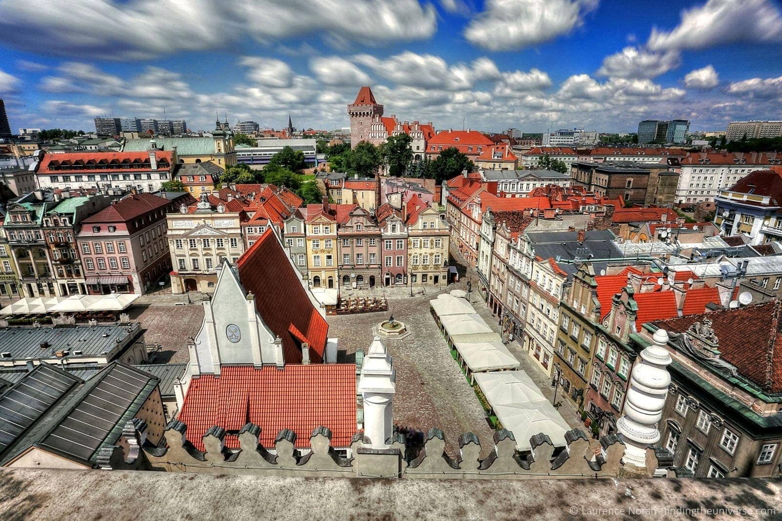 summer festivals in poznan - View from top of town hall Poznan market square scaled