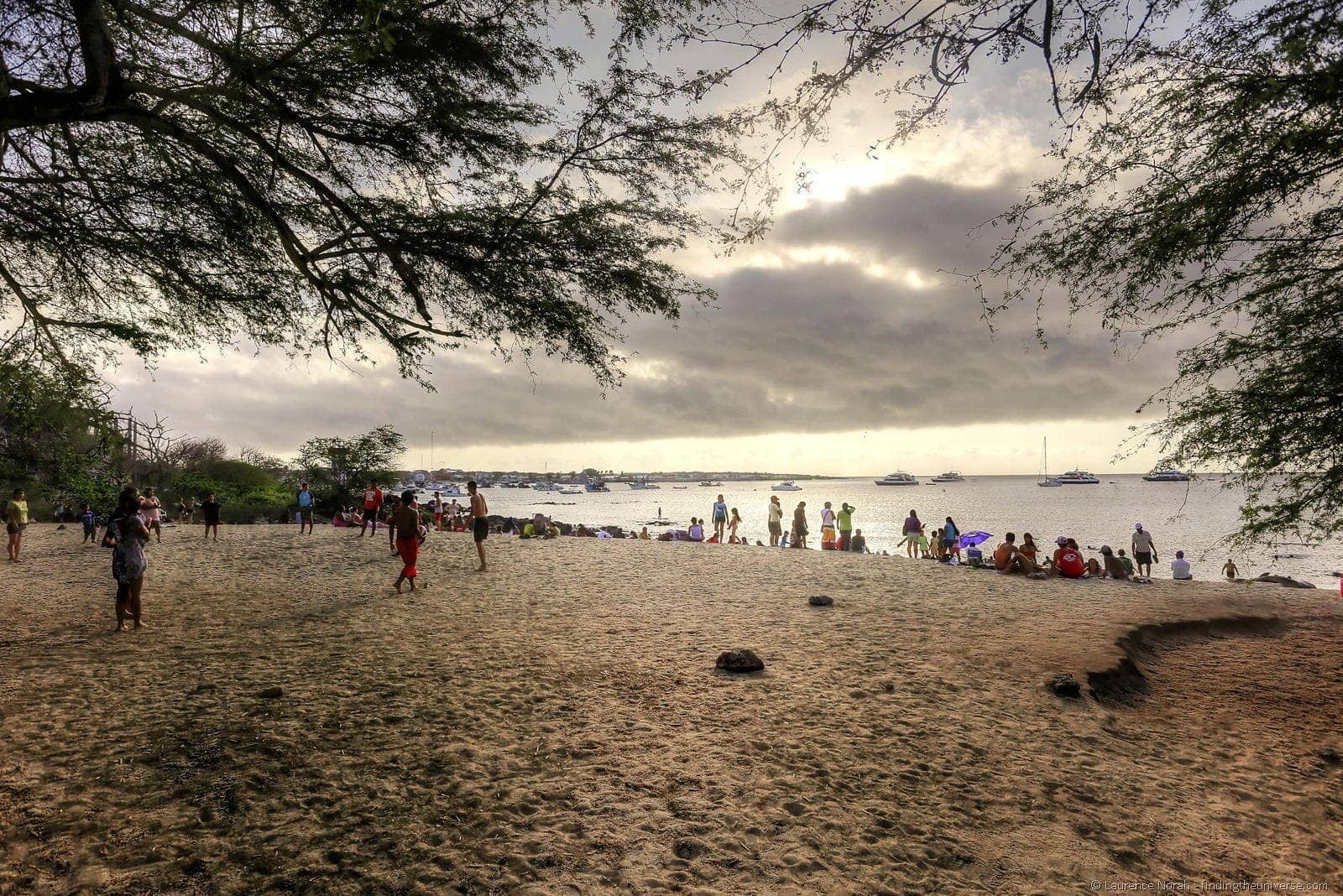 people beach galapagos