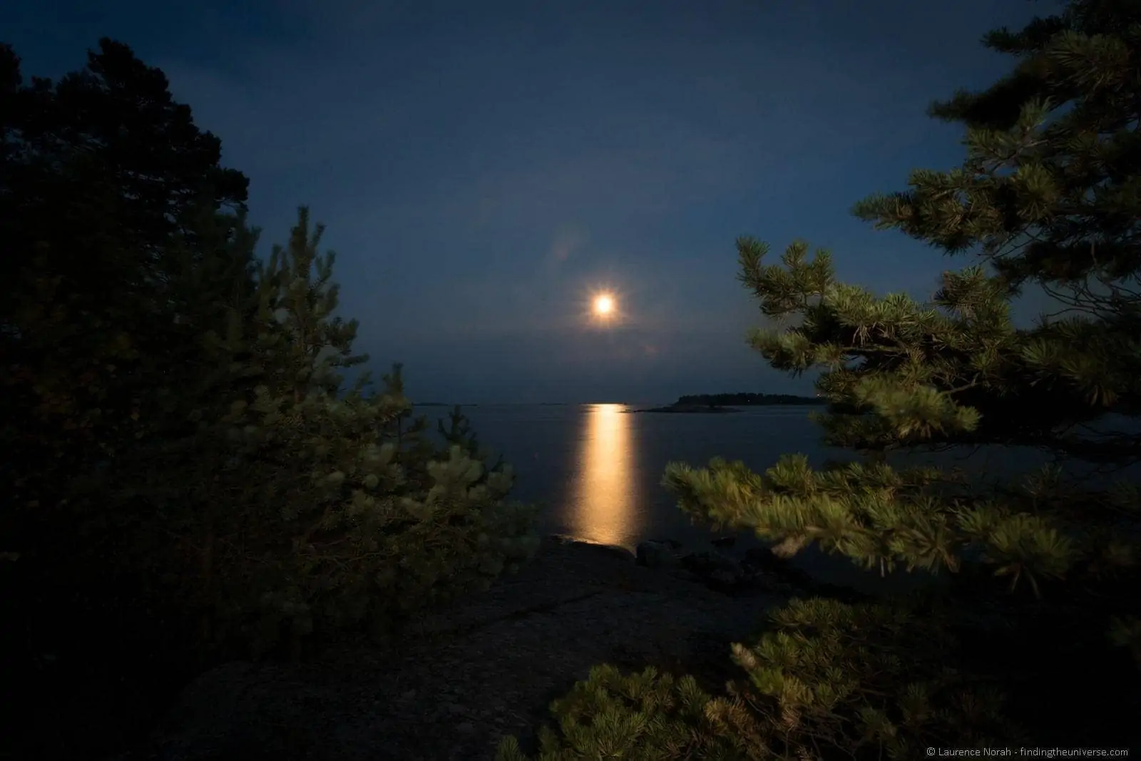 Moon rise over water finland Moon rise over water finland