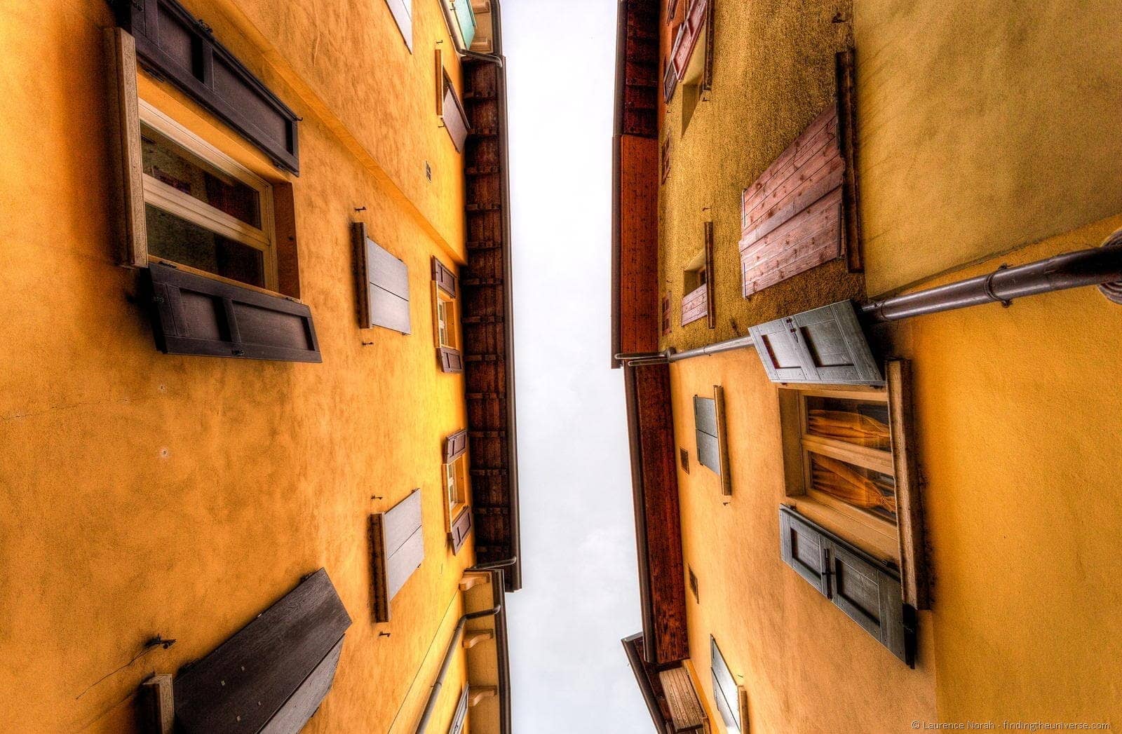 shutters houses yellow italy looking up