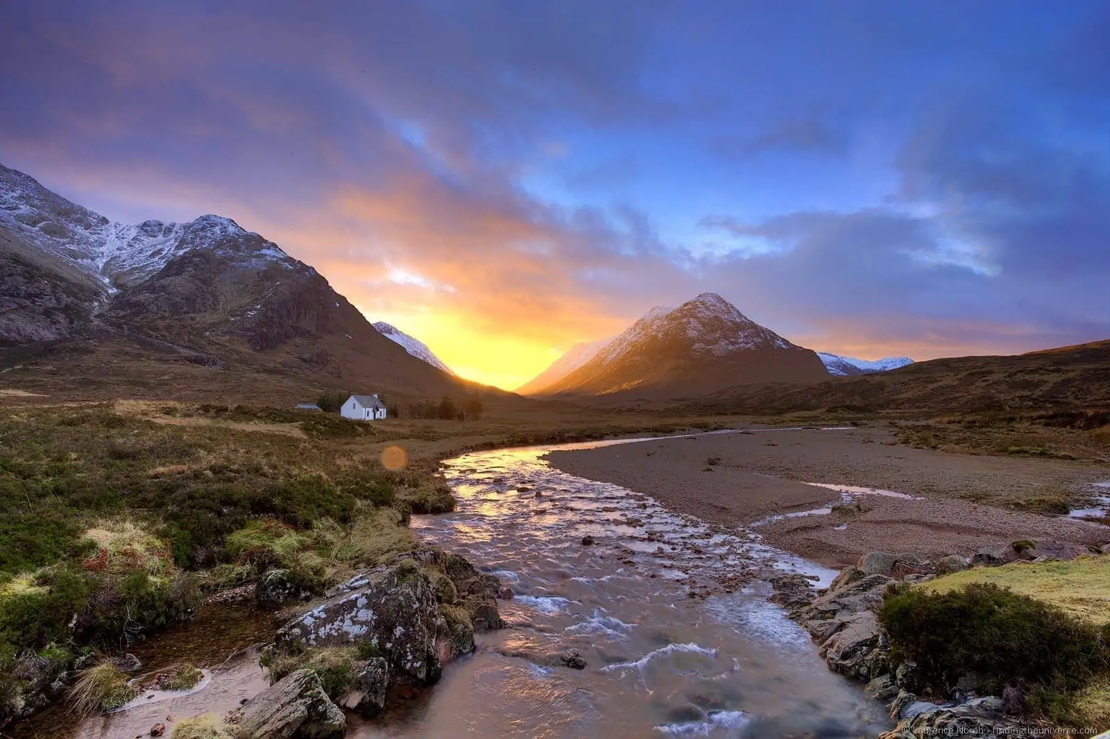 small cottage glencoe sunset valley scotland small cottage glencoe sunset valley scotland