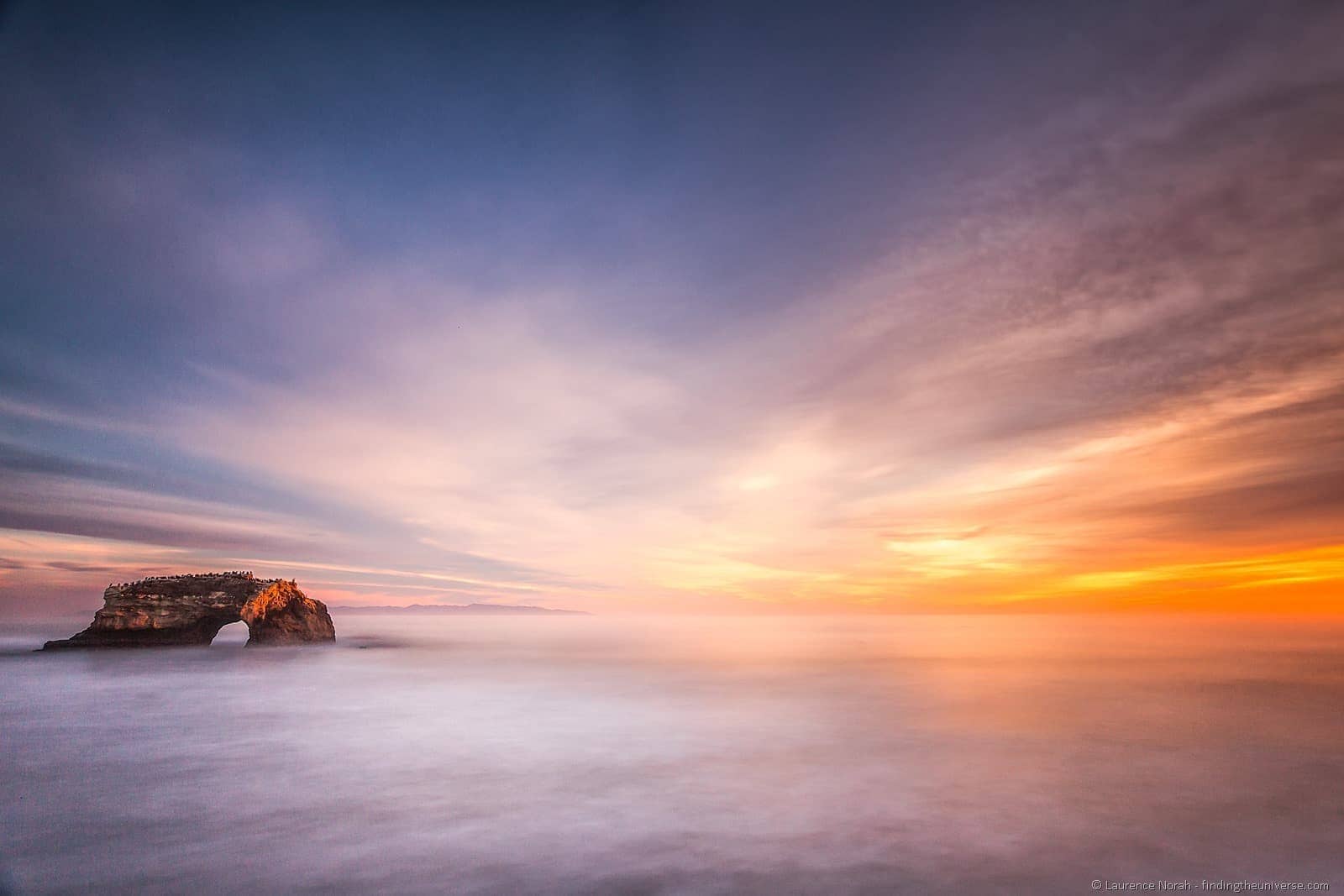 Rock arch santa cruz sunset california-2