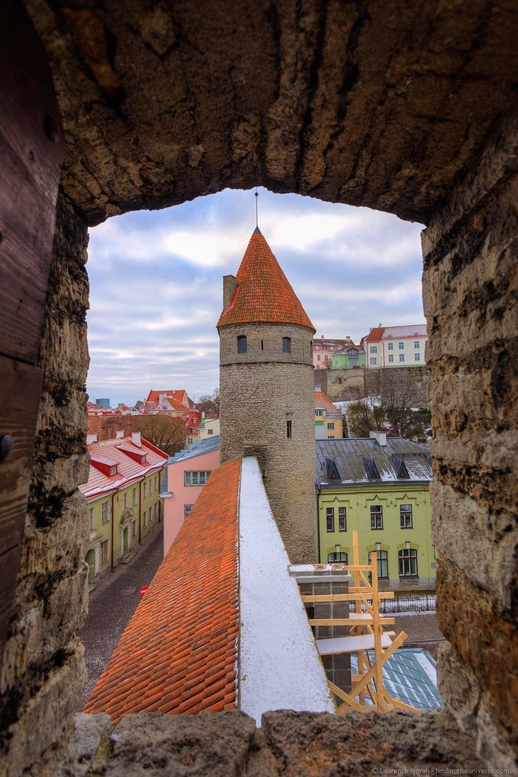 medieval city walls window tower tallinn estonia