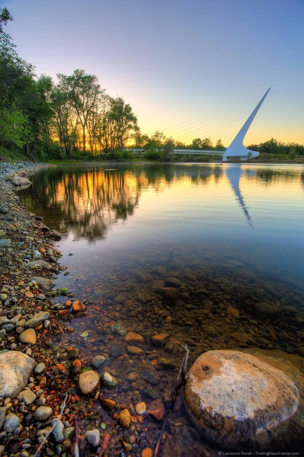 Sunset sundial bridge Redding California