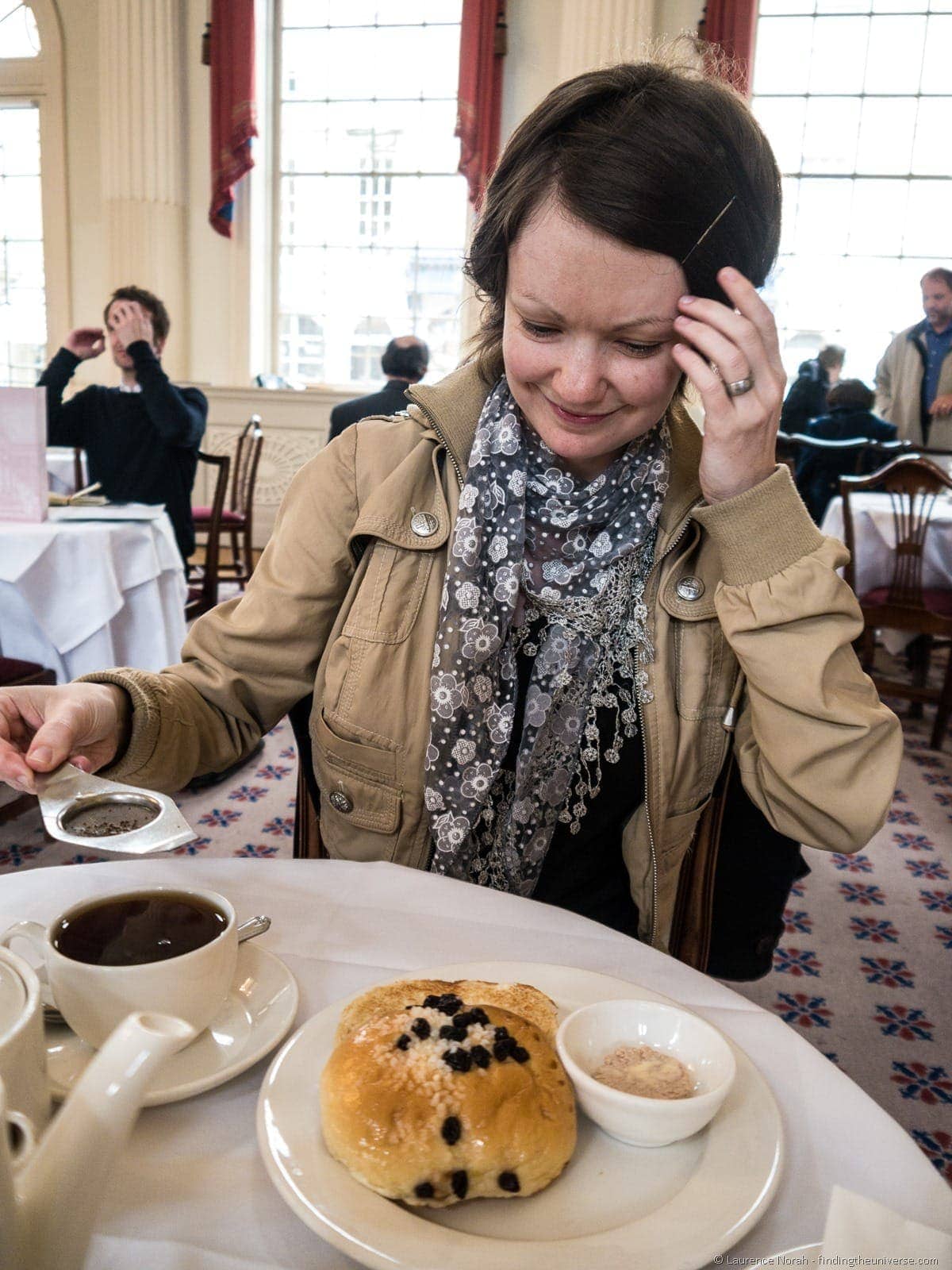 Bath bun and tea at pump house