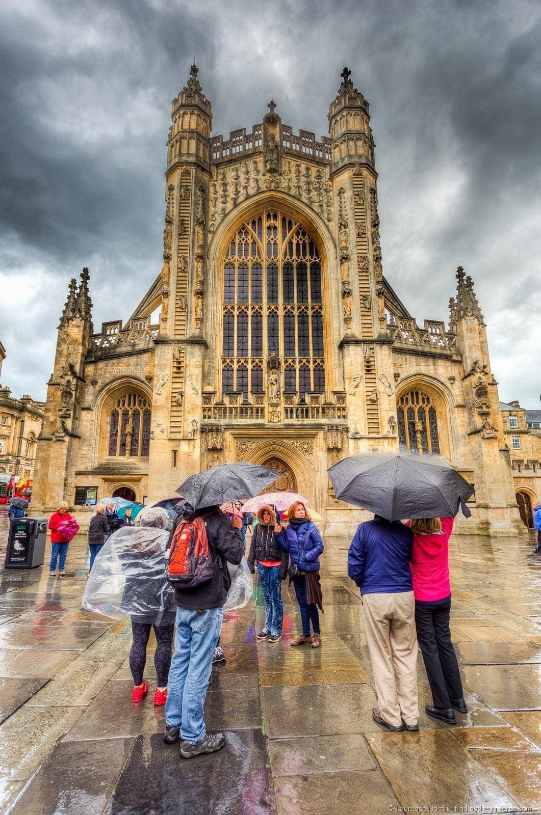 Bath cathedral rain