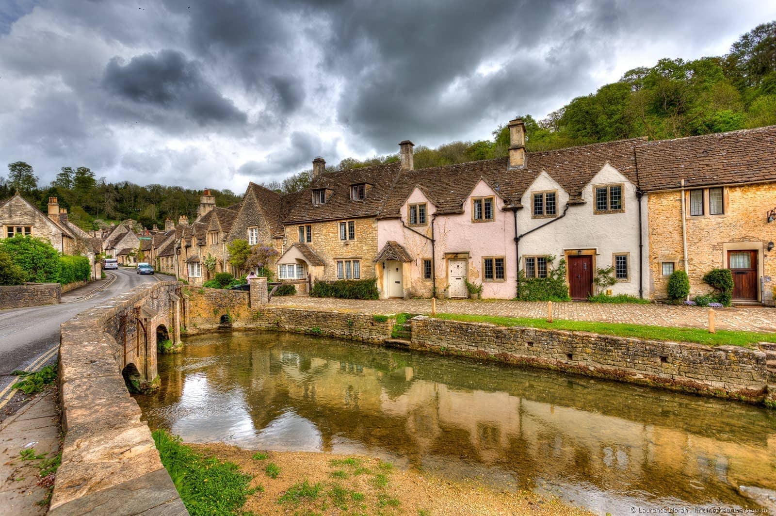 Cotswold village Castle Combe river 