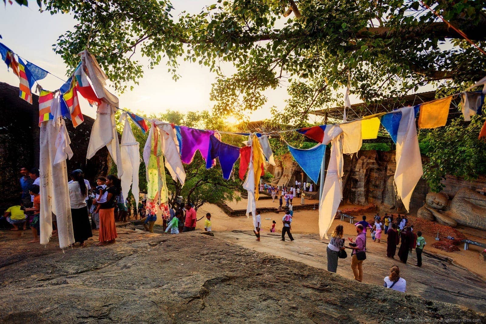 Flags at sunset Sri Lanka