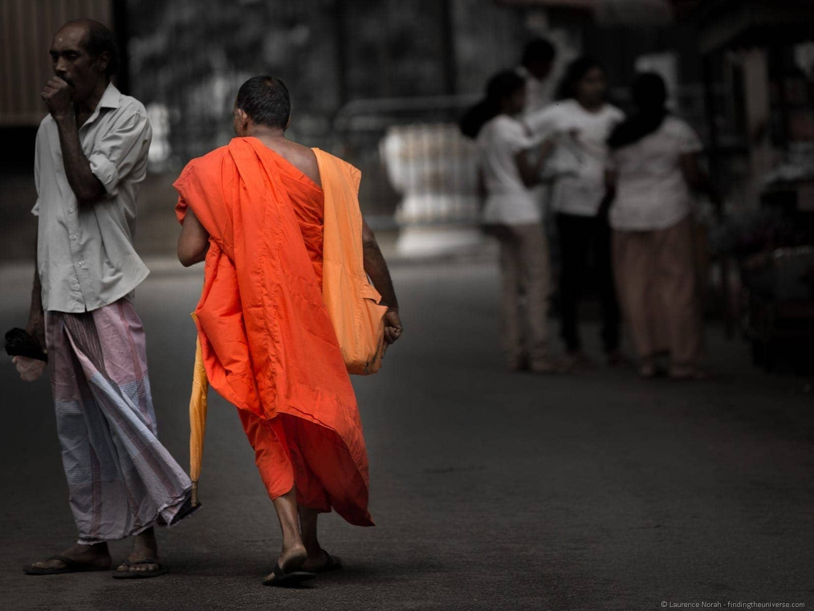 Monk walking Sri Lanka