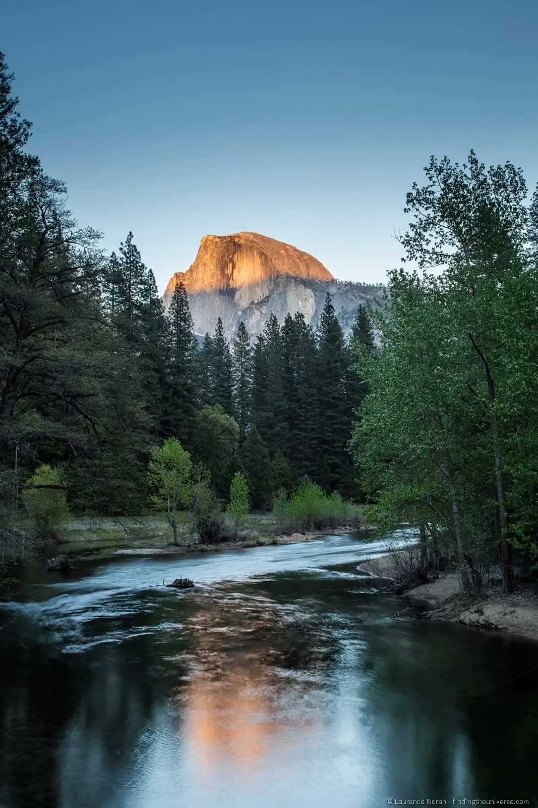 Sunset view of half dome Yosemite