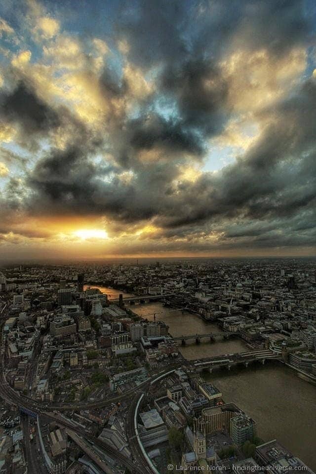 London shard at sunset