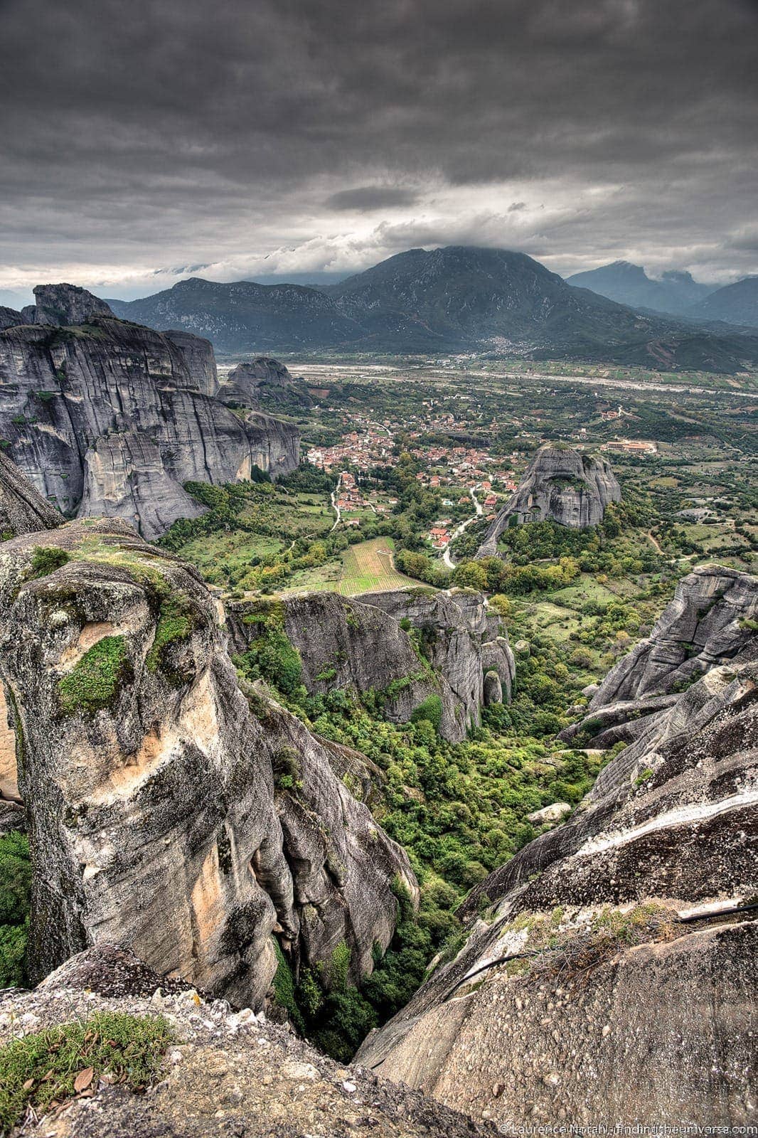 rock formation meteora greece clouds mountains - scaled