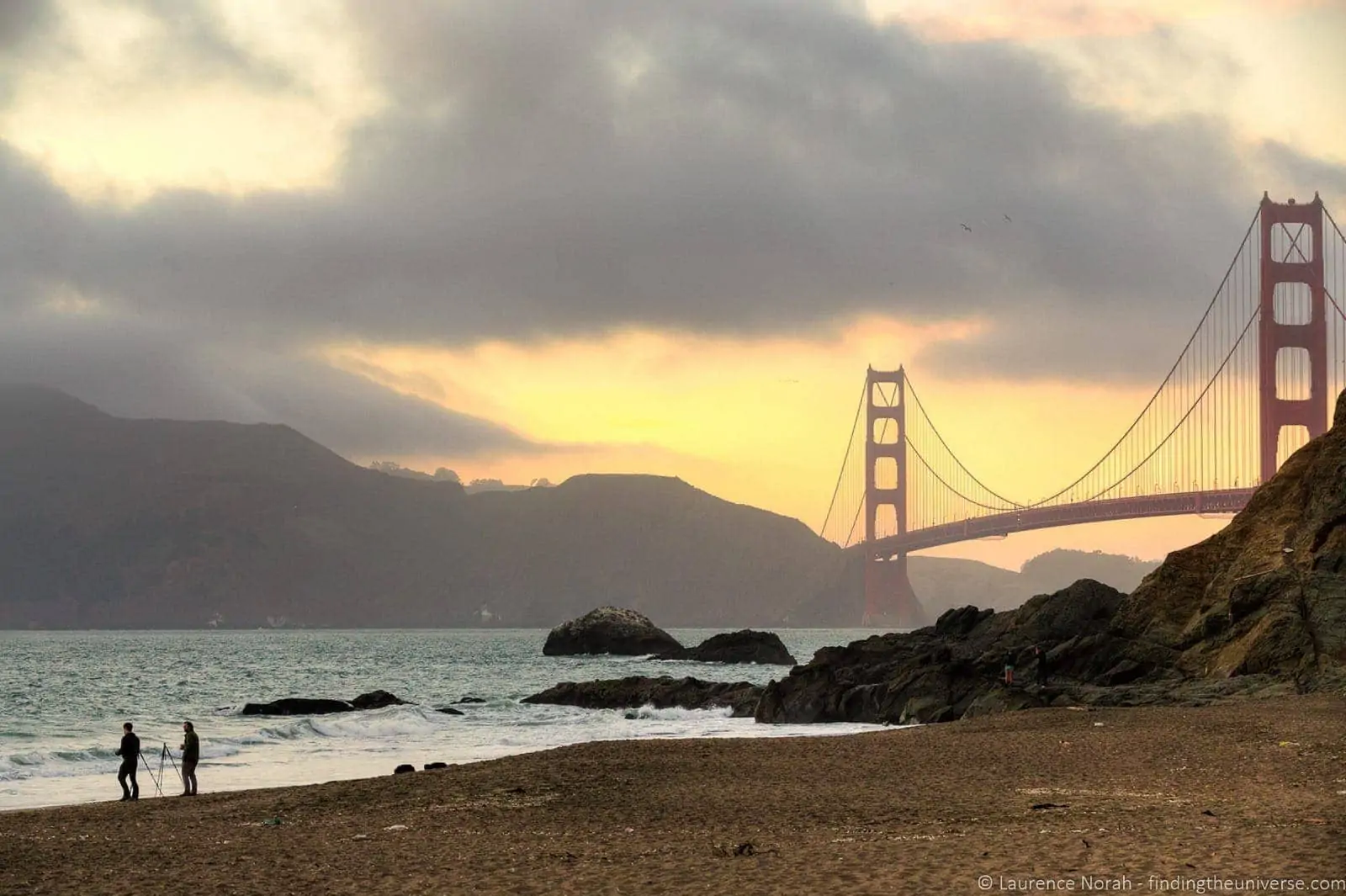Golden Gate Bridge from Baker's Beach, telephoto compression at 100mm