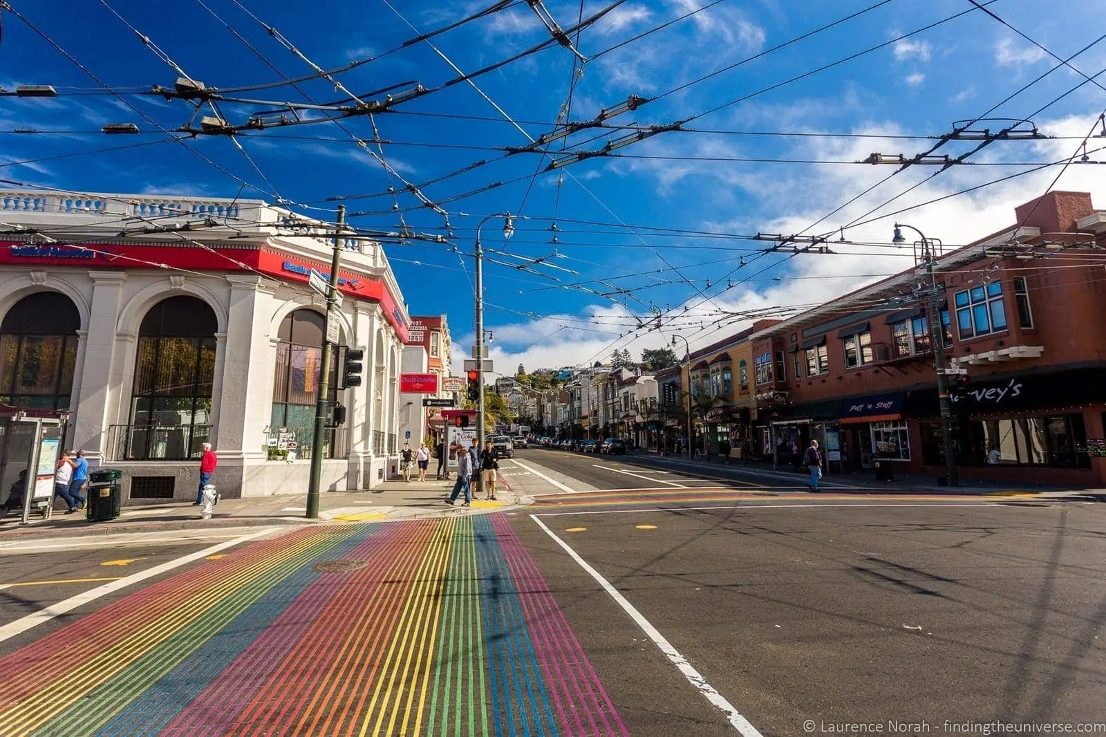 Rainbow crosswalk in the Castro District, San Francisco