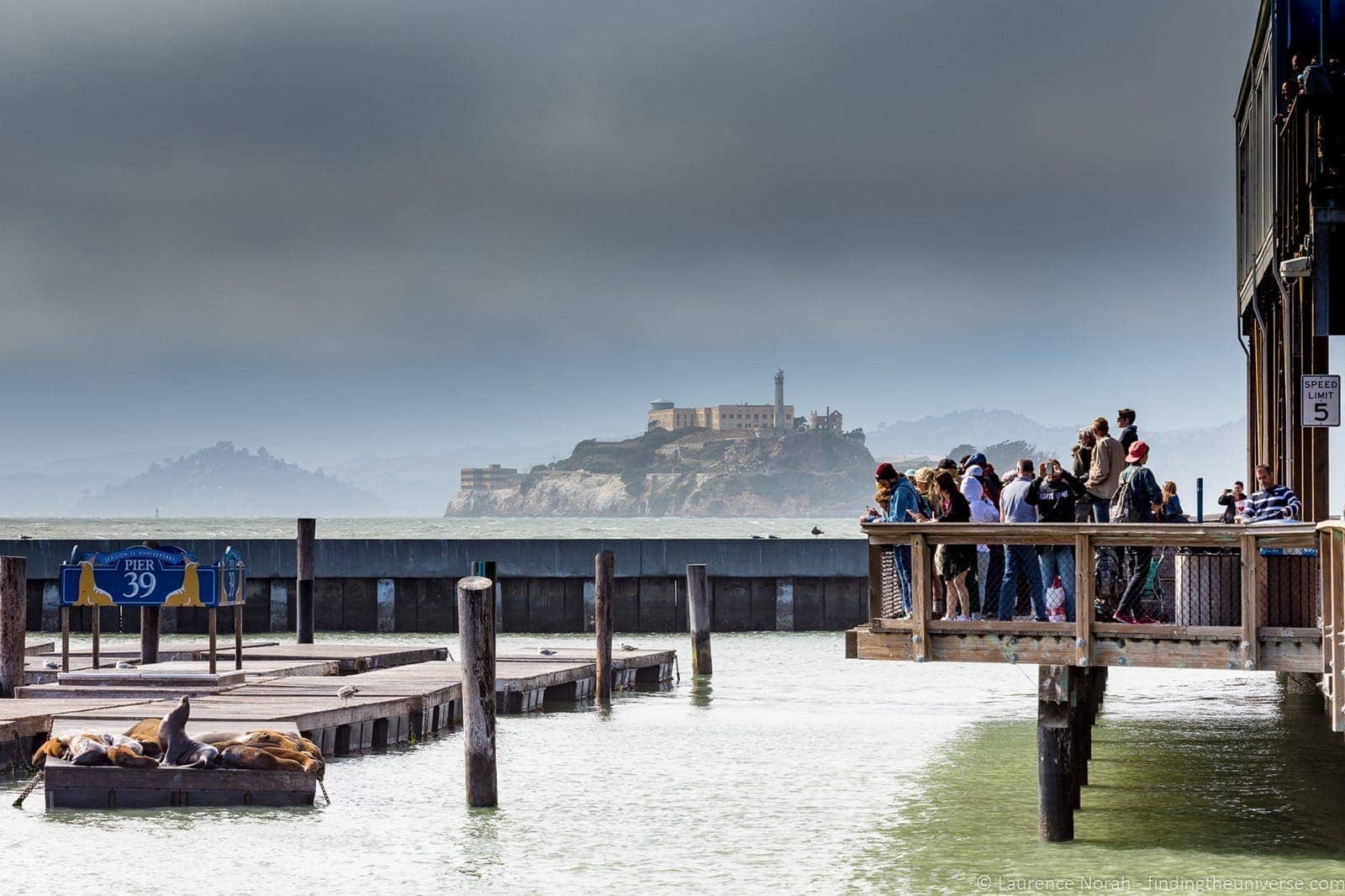 View of Alcatraz from Pier 39 San Francisco