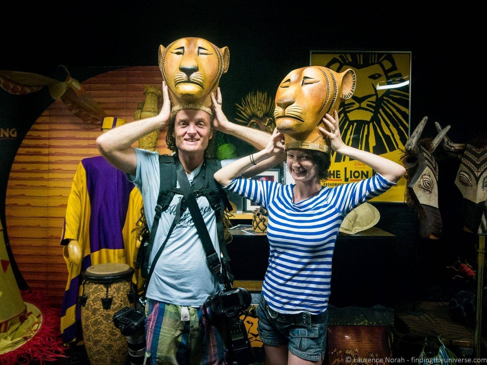 Laurence and Jess lion king masks