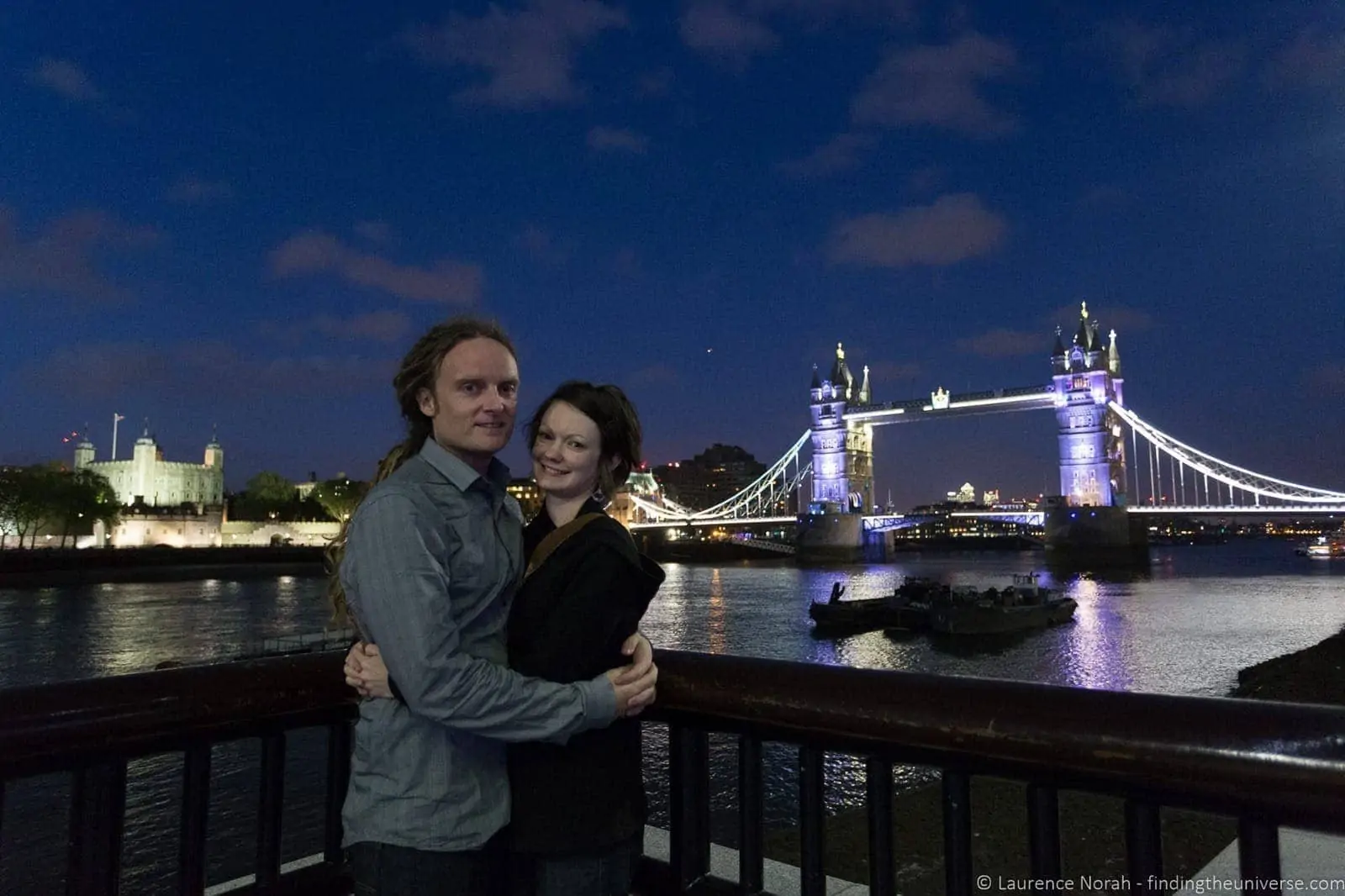 Laurence and Jessica in front of tower bridge london Laurence and Jessica in front of tower bridge london